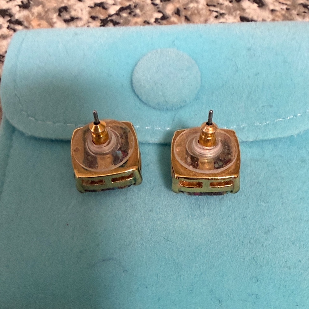 Kate Spade Multicolor Glitter Square Stud Earrings - Picture 2 of 6